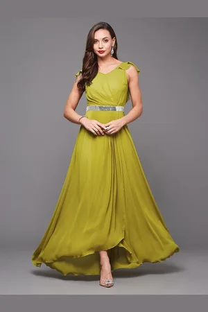 Miss Chase Women V-Neck Short Sleeves Gown Dress