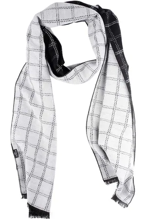 The Tie Hub Men Black & White Striped Scarf