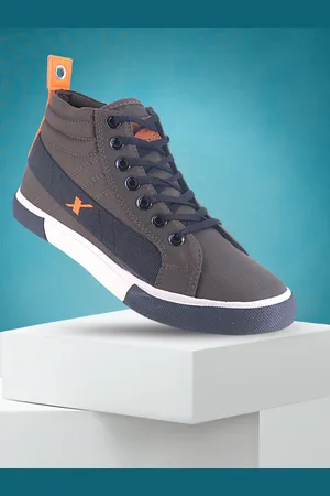 Sparx Men Olive Green Solid Canvas Mid-Top Sneakers