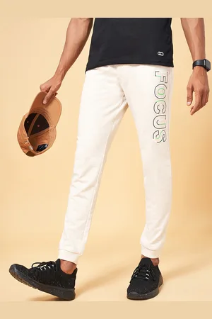 Pantaloons Men Off-White Solid Slim-Fit Joggers