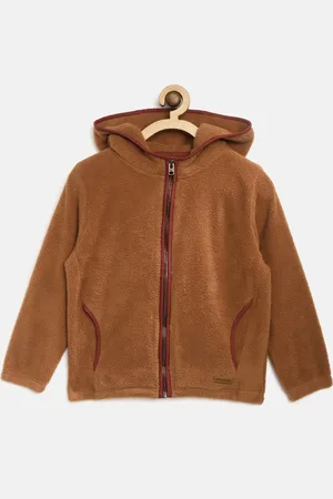Cherry Crumble Unisex Kids Brown Hooded Fleece Sweatshirt