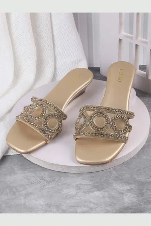 Metro Women Embellished Square Toe Open Toe Flats