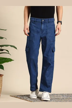 Mast & Harbour Men Straight Fit Cargo Style Stretchable Jeans