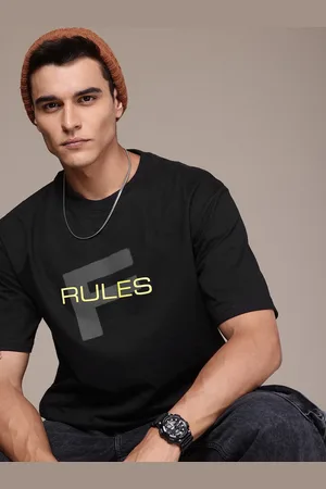 French Connection Men Typography Printed Bio Finish Pure Cotton T-shirt