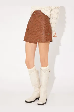 Koton Women Metal Ring Detail A-Line Mini Skirt