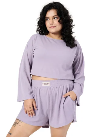 Spirit Animal Women Plus Size Solid Round Neck Crop T-shirt