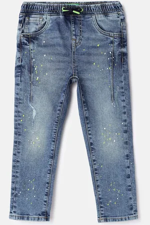 Benetton Boys Cotton Low Distress Heavy Fade Jeans