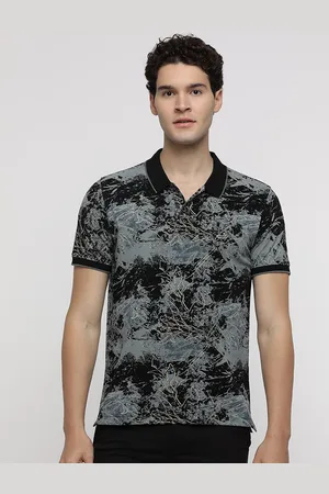 Crocodile Men Printed Polo Collar Slim Fit T-shirt