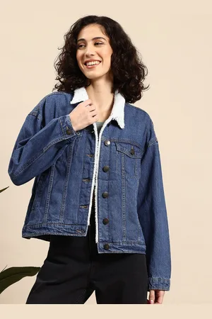 Mast & Harbour Faux-Fur Trim Denim Jacket