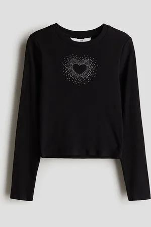 H&M Girls Ribbed Cotton Top