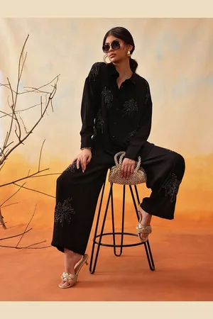 indo street Embellished Shirt With Trousers