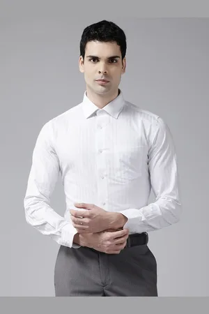 Blackberrys Slim Fit Cotton Striped Formal Shirt