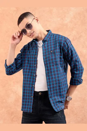 The Indian Garage Co Men Slim Fit Opaque Checked Casual Shirt