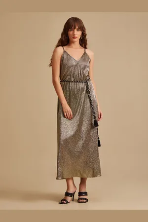 Kazo Women Embellished Noodle Strap Maxi Dress