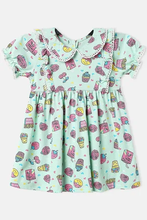 Nauti Nati Girls Graphic Printed Knee Length Dress