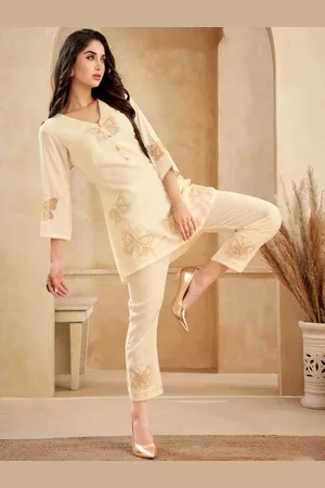 AUTUMN LANE Embroidered Top With Trousers