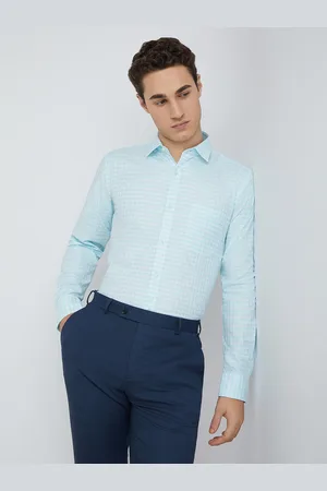 Park Avenue Men Pure Cotton Slim Fit Opaque Checked Formal Shirt