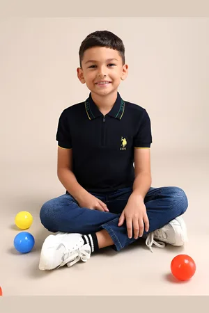 Ralph Lauren Boys Solid Polo Collar Cotton T-shirt