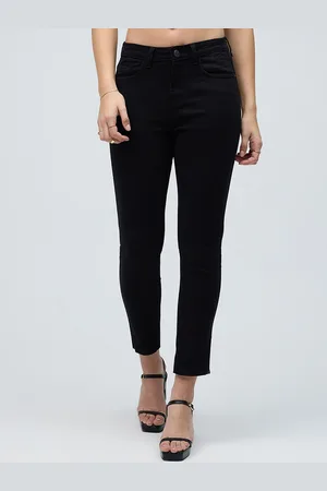 20Dresses Women Black Slim Fit Stretchable Cropped Jeans