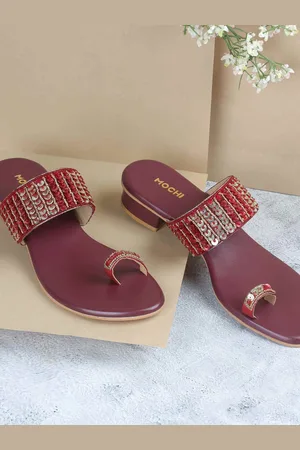 All Things Mochi Women Ethnic - Embellished Wedge Mules