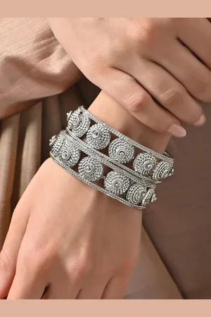 Fida Set Of 2 Silver-Plated Bangle