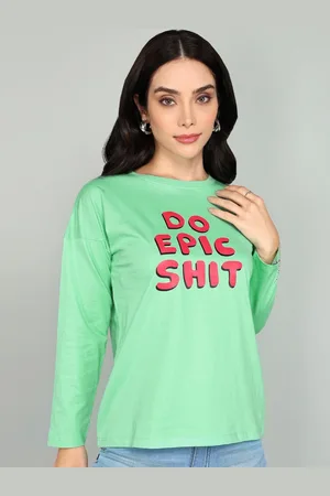 Guti Women Pure Cotton Applique T-shirt