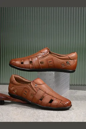 VALENTINO Men Leather Fisherman Slip-On Sandals