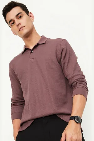 Max Collection Men Self Design Polo Collar Cotton T-shirt