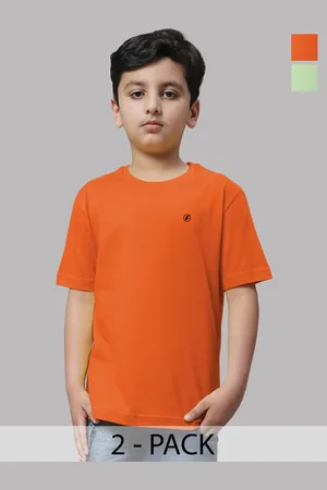 Friskers Boys Orange 2 V-Neck Pockets T-shirt