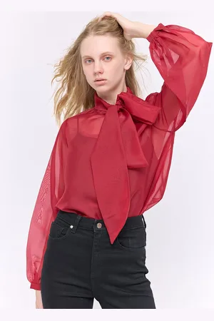 COVER STORY Women Solid Tie-Up Neck Top