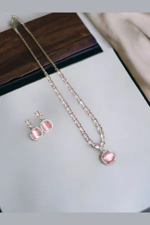 The Pari Rhodium-Plated Stone-Studded Jewellery Set