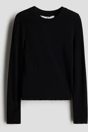 H&M Girls Long-Sleeved Cashmere-Blend Top