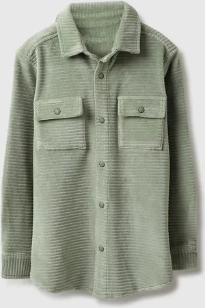 Benetton Boys Spread Collar Textured Cotton Casual Shirt