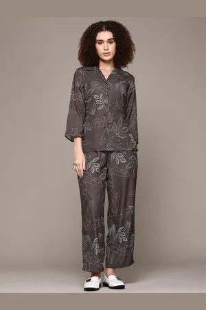 Roadster The Lifestyle Co. Tropical Printed Tie Up Shirt With Trousers Co-Ords