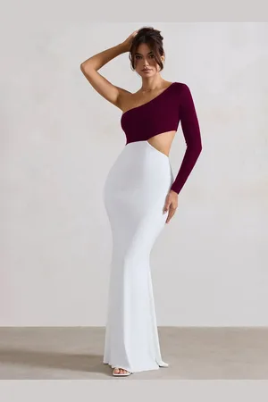 clafoutis Women Colourblocked Bodycon Maxi Dress With Cut-Outs