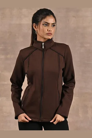 Lakshita Women Mock Collar Solid Fleece Casual Bomber Jacket