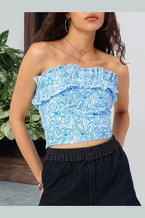 DressBerry Cutie Couture Floral Printed Smocked Tube Top