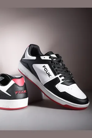 French Connection Men Colorblocked Sneakers with Perforated Detailing