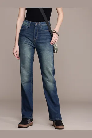 Roadster The Life Co. Women Straight Fit High-Rise Heavy Fade Stretchable Jeans