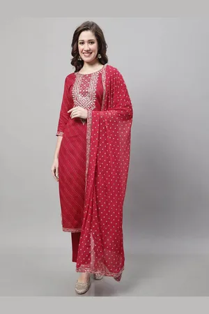 Rajnandini Ethnic Motifs Embroidered Sequinned Pure Cotton Kurta with Trouser & Dupatta