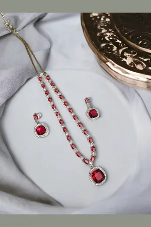 The Pari Rhodium-Plated Stone-Studded Jewellery Set