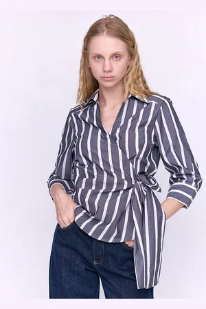 COVER STORY Women Striped Casual Wrap Top