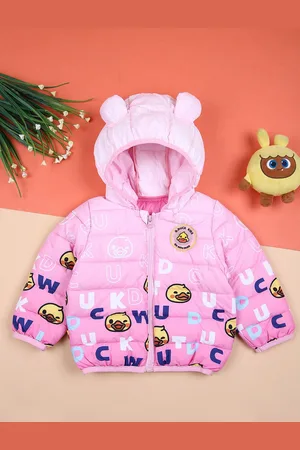 V-Mart Unisex Kids Hooded Conversational Printed Cotton Casual Padded Jacket