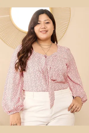 Berrylush Floral Printed Plus Size Top