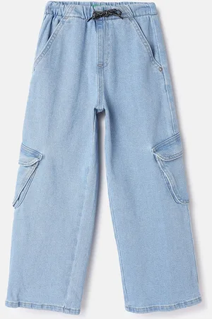 Benetton Girls Mid-Rise Cargo Trousers