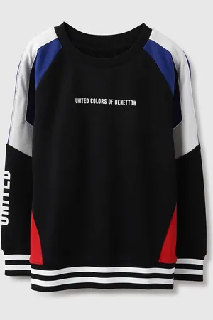 Benetton Boys Colourblocked Cotton Sweatshirt