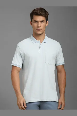 Louis Philippe Men Solid Polo Collar Cotton T-shirt