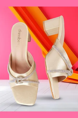 DressBerry Women Embellished Party Block Mules