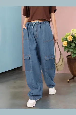 DressBerry Women Effortless Baggy Loose Fit Cargo Jeans