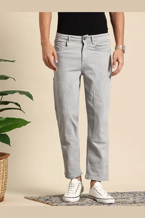 Mast & Harbour Men Straight Fit Stretchable Cropped Jeans